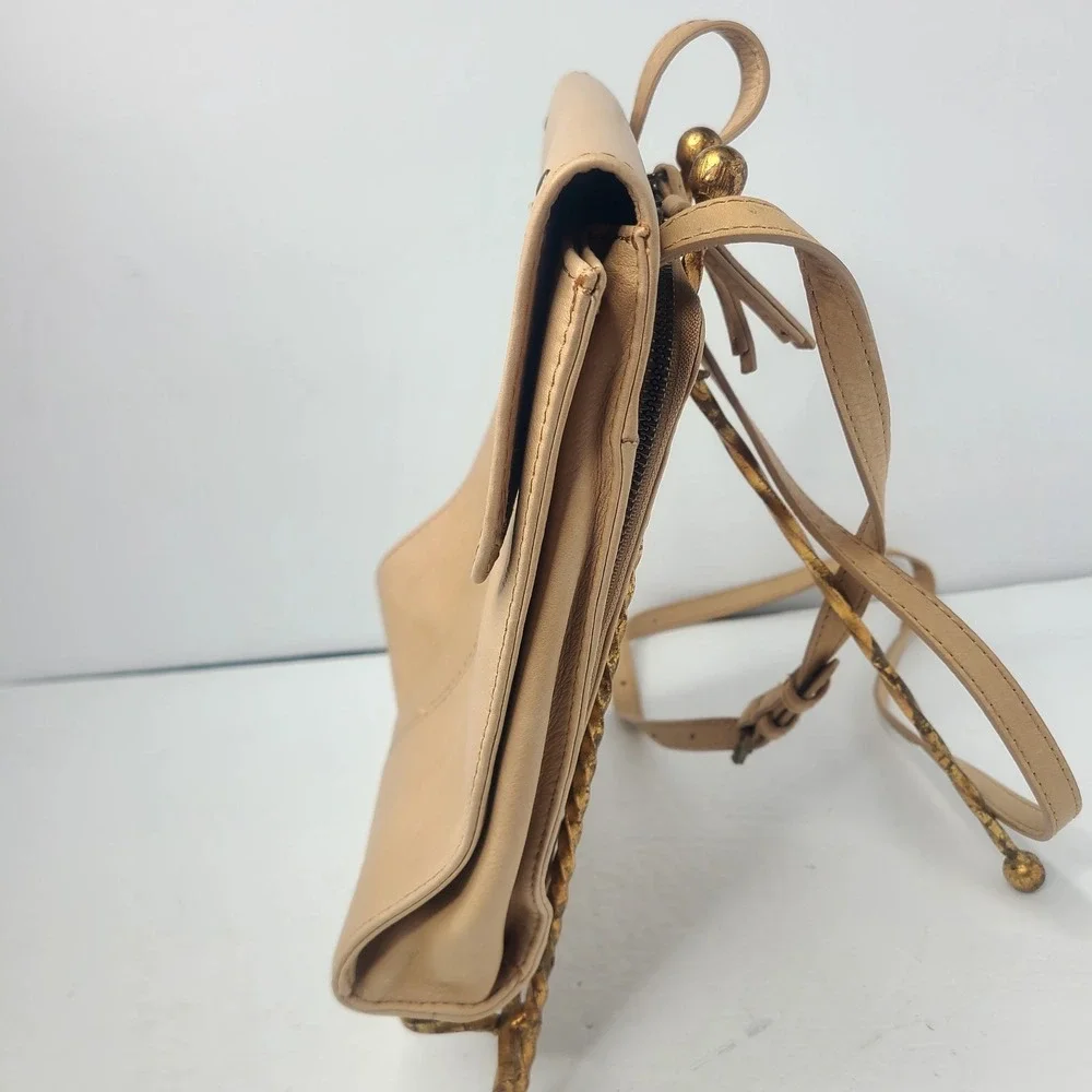 American Leather Co. Kansas Large Travel Crossbody Bag‎ Light Tan Purse